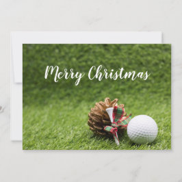 Feliz cartão de Natal para golfista com bola de go