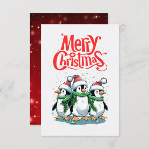 Feliz Cartão de Natal para Pinguim