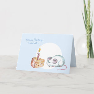 Feliz Cartão de Rato de Aniversário