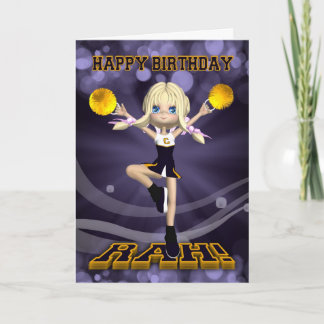 Feliz Cartão de Saudação de Cheerleader de Anivers