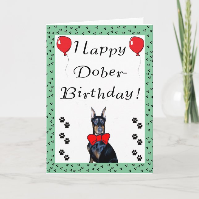 Feliz Cartão de Saudação de Dober-Birthday (Frente)