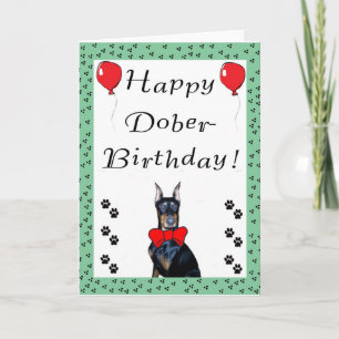 Feliz Cartão de Saudação de Dober-Birthday