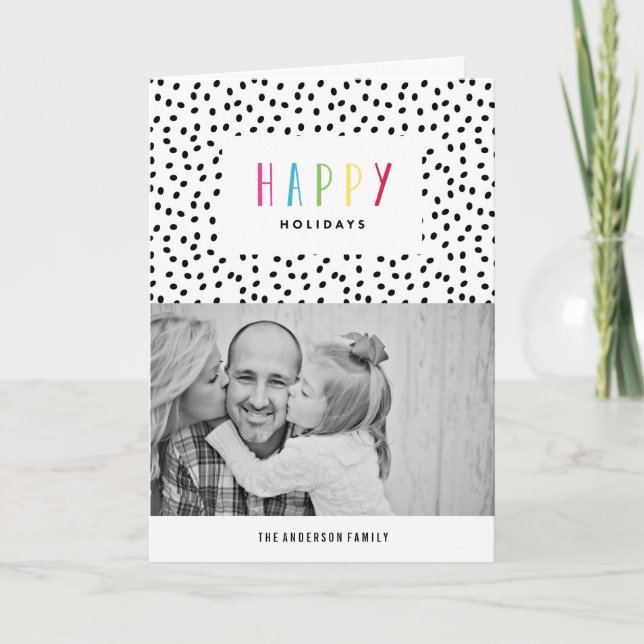 Feliz | Cartão de Saudação de Foto Feriado (Frente)