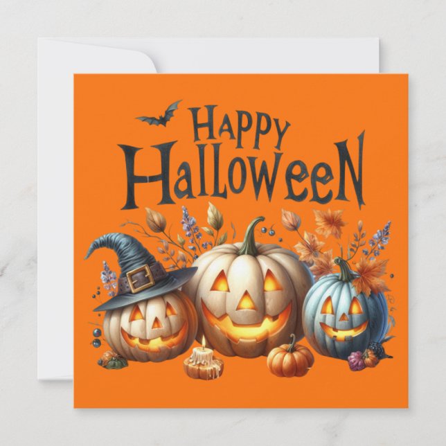 Feliz Cartão de Saudação de Halloween (Frente)
