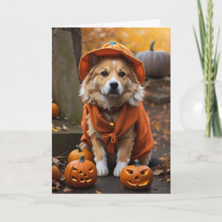 Feliz Cartão de Saudação de Halloween (cão)