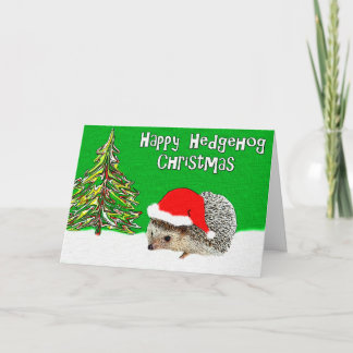 Feliz Cartão de Saudação de Natal de Hedgehog