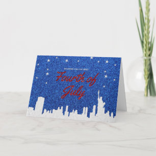 Feliz Cartão Glitter Do Quarto De Julho