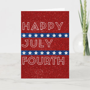 Feliz Cartão Glitter Do Quarto De Julho