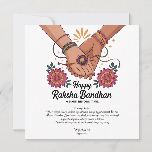 Feliz Cartão Plano Raksha Bandhan (Frente)