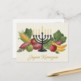 Feliz Cartão Postal Kinara de Kwanzaa