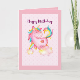 Feliz Cartão Unicórnio de Aniversário