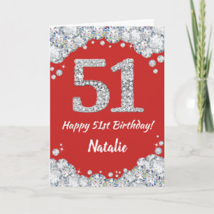 Feliz Cartão Vermelho de Aniversário de 51ruas e S