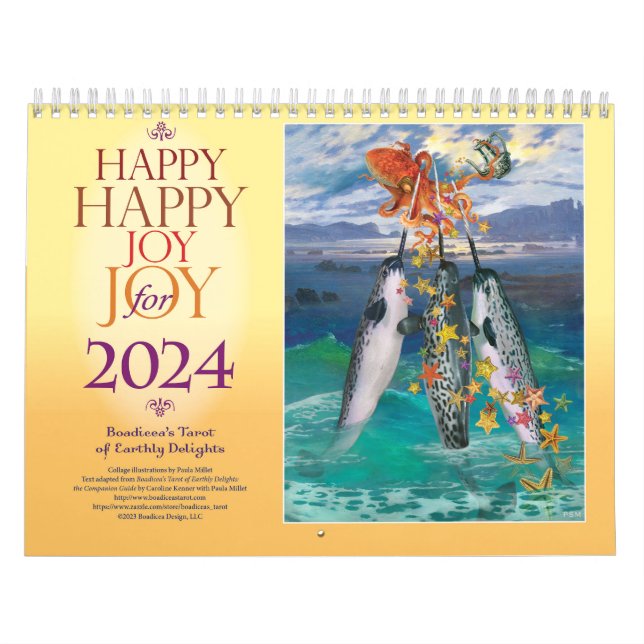Feliz Cartões 2024 Calendário Tarot (Capa)