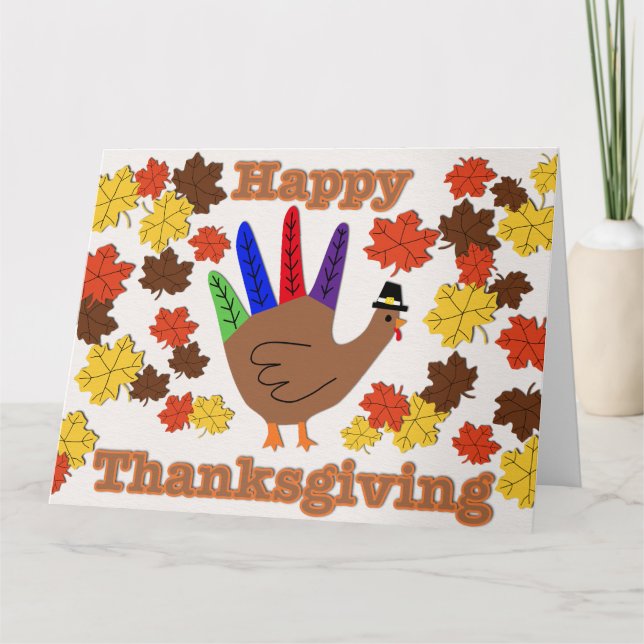 Feliz Cartões de agradecimentos de Ação de Graças (Frente)