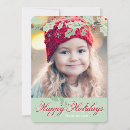 Feliz Cartões de foto de Natal Holly Berries