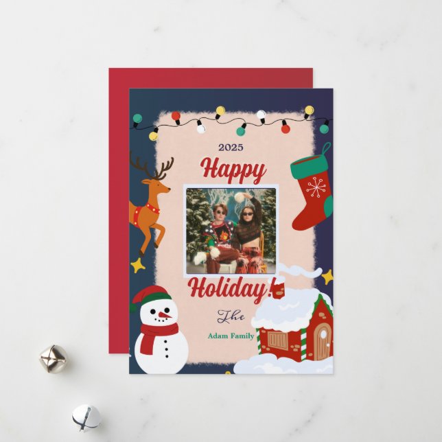 Feliz Cartões de natal de fotos de Natal (Frente/Verso In Situ)