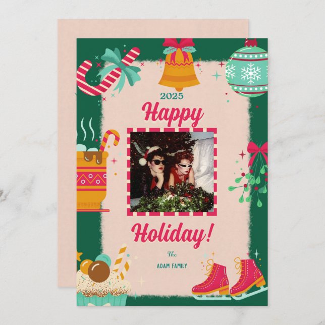 Feliz Cartões de natal de fotos de Natal (Frente/Verso)