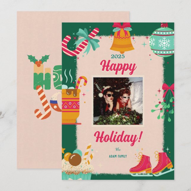 Feliz Cartões de natal de fotos de Natal (Frente/Verso)