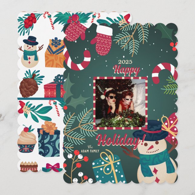 Feliz Cartões de natal de fotos de Natal (Frente/Verso)