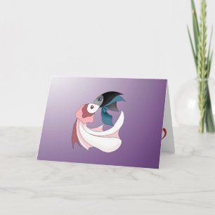 Feliz Casal do Cartão de Saudação de Peixe