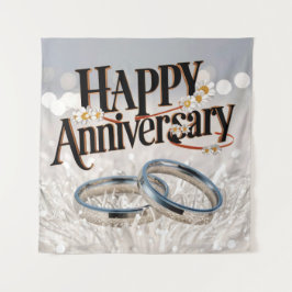 Feliz Casamento Aniversário Tapeçaria