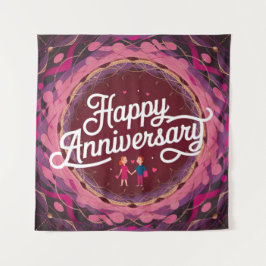 Feliz Casamento Aniversário Tapeçaria