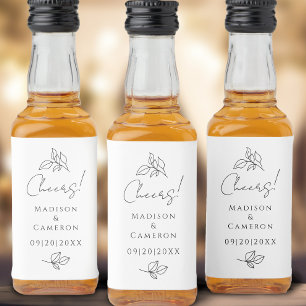 Feliz Casamento Elegante de Folhas Negras e Branca