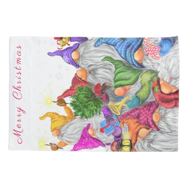 Feliz caso de Travesseiro de Natal dos Gnomos (Verso)