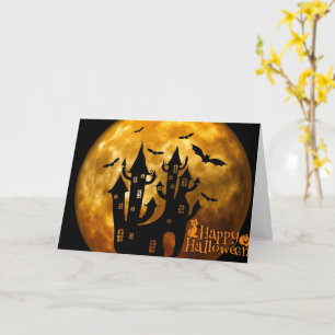 Feliz Castelo de Halloween e Cartão de Saudação de