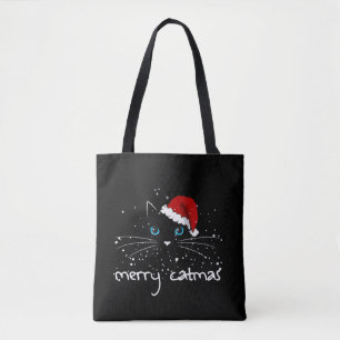 FELIZ CATMAS Árvore de Natal Memória Tote Bag