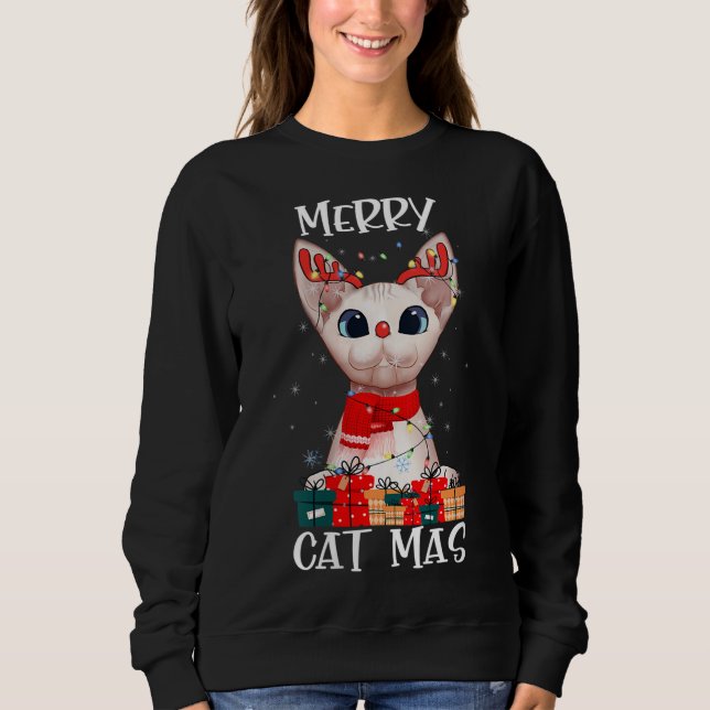 Feliz Catmas Engraçado Camiseta T Proprietário de  (Frente)