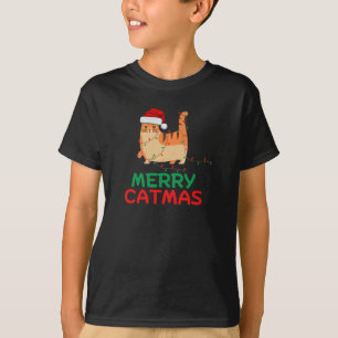 Feliz Catmas Natal Engraçado T-Shirt