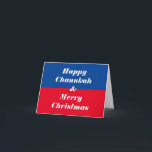 Feliz Chanukah e Feliz Cartão de Férias de Natal<br><div class="desc">Frente: Feliz Chanukah! Feliz Natal! 
Interior: Celebrar vamos!</div>