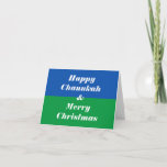 Feliz Chanukah e feliz cartão de Natal<br><div class="desc">Frente: Feliz Chanukah! Feliz Natal!Interior: Celebrar Vamos!</div>
