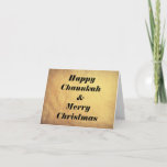 Feliz Chanukah e feliz cartão de Natal<br><div class="desc">Frente: Feliz Chanukah! Feliz Natal! Dentro: Celebração de Vamos!</div>