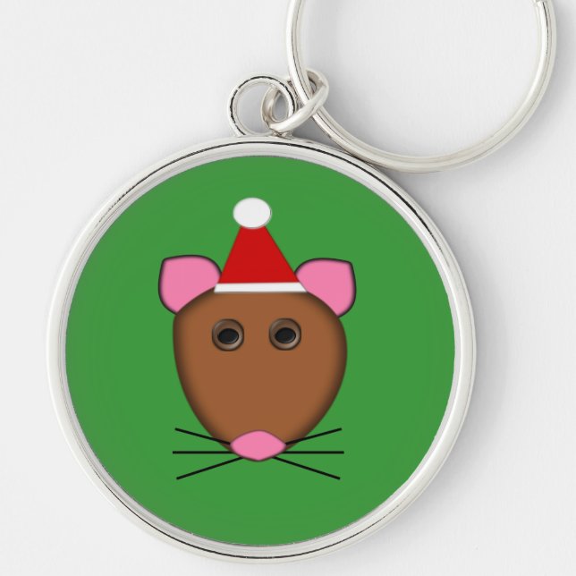 Feliz Chaveiro de Mouse de Natal (Frente)
