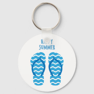 Feliz Chaveiro de Verão com Chinelos