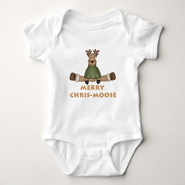 Feliz Chris-Moose T-shirts e presentes (Frente)
