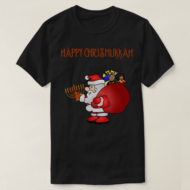 Feliz Chrismukkah Misturou Camisa Feriada Familiar (Frente do Design)