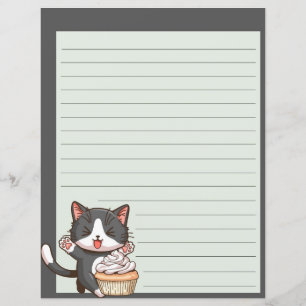 Feliz cinza com papel de carta cupcake