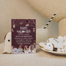 Feliz Convite de aniversário de Halloween Spooky