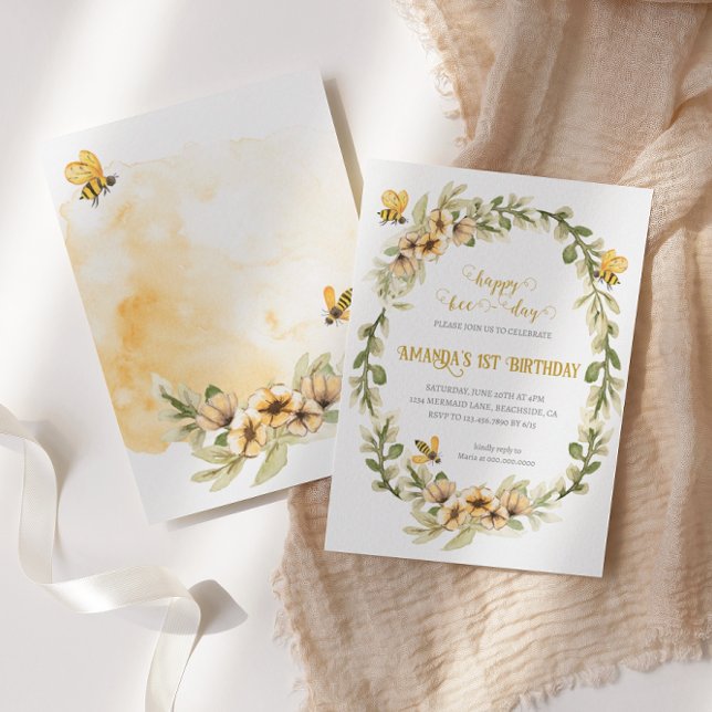 Feliz Convite de Aniversário para Cores Aquáticas (Criador carregado)