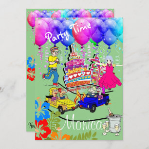 Feliz Convite de Aniversário Sobre o Morro