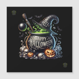 Feliz Convite Magnético Halloween Cauldron
