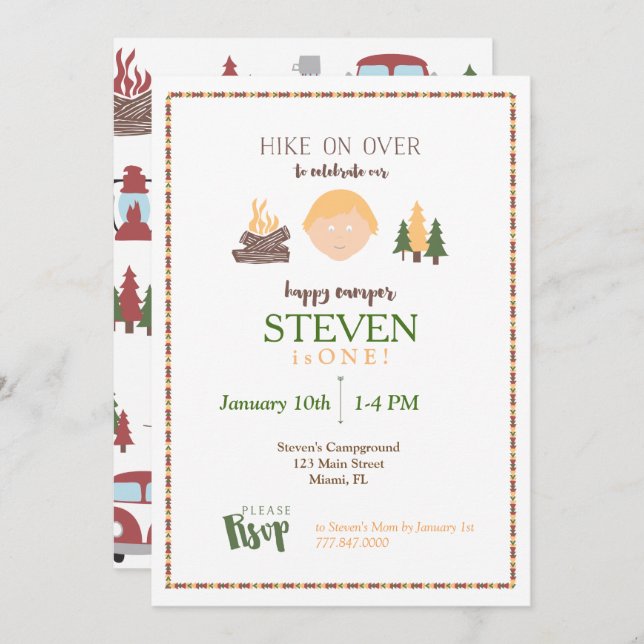 Feliz Convite para Camper (Frente/Verso)