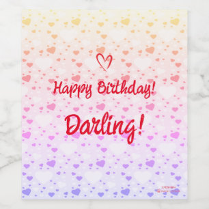 Feliz Coração Moderno Personaliza Etiqueta de Vinh