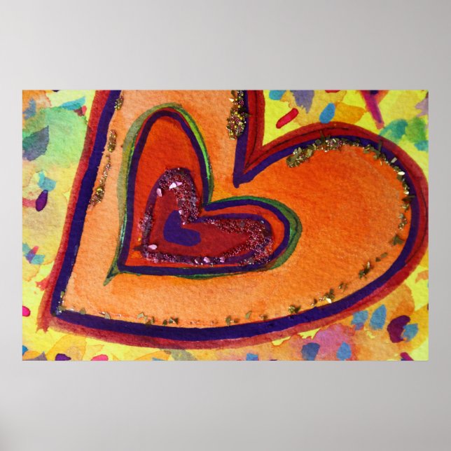 Feliz Coração Pintura Poster Impressão (Frente)
