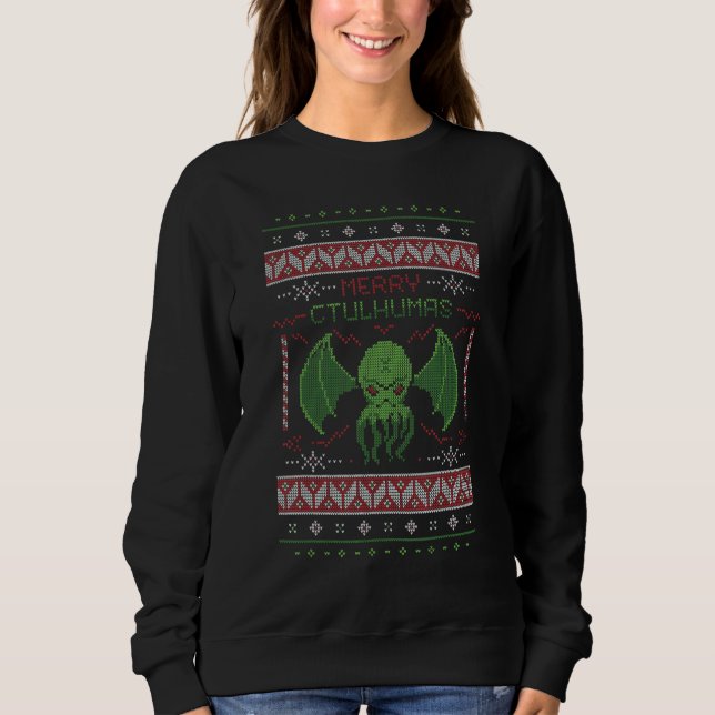Feliz Cthulhumas! Suéter de Natal Feio Cthulhu 1 (Frente)