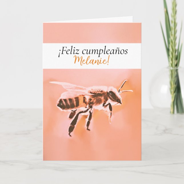 Feliz cumpleaños - Cartão de Aniversário de Abelha (Frente)
