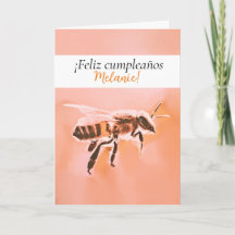 Feliz cumpleaños - Cartão de Aniversário de Abelha